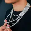 Collar Transfronterizo Europeo y Americano de 5 mm Cadena de Tenis de Moissanita Plata Chapada en Oro Simple Accesible Lujo Joyería de Gama Alta Hip-Hop