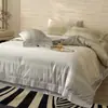Conjunto de Quatro Peças Botão Algodão Puro de Fibra Longa 60s Cama de Casal Todo Algodão Luxo Leve Toque de Alto Padrão Roupa de Cama Capa de Edredom Roupa de Cama