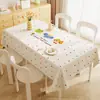 Mantel estilo crema, sin lavado, impermeable, a prueba de aceite, nuevo modelo 2025, lujo ligero, sensación de alta gama, mantel rectangular de dibujos animados para mesa de café