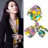 Estrela com lenço de seda estreito feminino fita acessórios para cabelo bolsa de encadernação pequeno lenço impresso faixa de cabelo seda longo lenço atacado