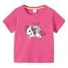 Unicornio Nueva Ropa Infantil Camiseta de Manga Corta de Verano para Niños Camiseta Básica para Niñas Camiseta de Manga Media para Bebé Top Infantil