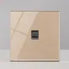 Painel de Tomada com Interruptor FLKL de Vidro Temperado Dourado Tipo Alavanca Reset 86 Embutido na Parede Interruptor para Hotel Casa