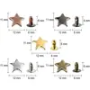 Rebites de Estrela de Cinco Pontas Unilaterais Transfronteiriços, Rebites Decorativos, 4 Tamanhos, Botões Decorativos Completos, Rebites Prontos para Atacado