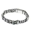 Xiangxu Double-row Keel Pattern Ping Um padrão personalizado masculino e feminino joias da moda esculpido clássico Distressed pulseira banhada a prata