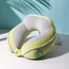 Almohada Verde con Forma de U y Bordado de Dinosaurio Almohada Cervical de Relleno de Algodón PP Almohada de Viaje Almohada para Siesta en la Oficina con Impresión de Logo Venta al por Mayor