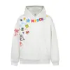 2726 Moda Urbana Retro Americana Unisex de Gama Alta Divertido Diseño de Estampado Colorido Sudadera con Capucha para Hombre