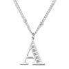 Suministro de Amazon Chapado en oro real de 14k Acero de titanio simple CNC Collar de circonita de diamante 26 letras inglesas collar
