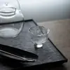 Taza de Vidrio de Borosilicato Alto, Taza de Vidrio con Burbujas, Taza Maestra, Taza de Té de Vidrio, Taza de Degustación Resistente al Calor, Taza de Té de Flores de Lujo Ligero con Pie Alto