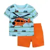 Comercio Exterior Ropa Infantil Verano Nuevo Transfronterizo Al por Mayor Hombres y Mujeres Bebé Manga Corta Pantalones Cortos Camiseta Conjunto de Dos Piezas