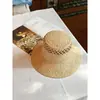 Chapéu de Palha para Férias Primavera e Verão Novo Estilo Casual Vazado Artesanal de Ráfia Topo Plano Chapéu de Pescador Proteção Solar ao Ar Livre Chapéu de Palha