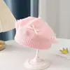 Boina para Niñas para Otoño e Invierno, Lindo Moño Dulce, Gorro de Punto Cálido y Cortavientos para Bebés Niñas, Gorro de Artista Tejido