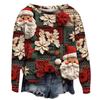 Explosiones Transfronterizas Europeas y Americanas Otoño e Invierno Nuevo Sudadera Estampado 3D para Mujer Navidad Tendencia Callejera Cuello Redondo Hombro Sudadera