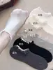 Calcetines Invisible con Borde Fruncido para Mujer, de Primavera y Verano, Bajos Antideslizantes Versátiles, Calcetines Cortos de Encaje Estilo Coreano de Moda