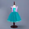 2021 Comercio Exterior Vestido de Princesa Sirena de Halloween Vestido Infantil de Alicia Falda Abullonada Vestido de Algodón para Niñas