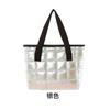 2025 nova bolsa de mão feminina acolchoada de algodão, grande capacidade, cor contrastante, bolsa de ombro para viagem, moda simples, bolsa feminina, atacado