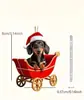Pingente plano de acrílico para decoração de Natal, pingente de carro, joias de Natal