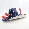 Sombrero de Fieltro Imitación Estampado de Bandera Americana Personalizado Sombrero de Jazz Occidental Vaquero Transfronterizo Sombrero Fedora Estampado al por Mayor Fábrica