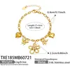 Collar y pulsera con colgante de flor de circonita y mariposa en forma de corazón, acero inoxidable 316 chapado en oro de 18k, joyería fresca y elegante para el día a día para mujer