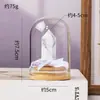 Columna de Cristal Natural Transfronteriza Flor Eterna Adorno de Tapa de Vidrio Prisma Hexagonal de Cristal Hecho a Mano DIY Flor Seca Regalo Creativo