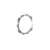 Anillo Iris de Plata de Ley s925 para Mujer, Anillo de Dedo Abierto con Relieve Antiguo Oscuro, Estilo Punk, Anillo Creativo