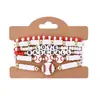 Design de Argila Macia Conjunto Artesanal de 6 Peças de Bolas Coloridas Pulseiras de Letras com Contas de Argila Macia Pulseiras de Bolas Coloridas