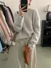 Suéter feminino de puxar, modelagem solta para outono e inverno, estilo casual, design coreano, nova coleção 2026, top de base, suéter de tricô, espessado