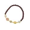 Nuevo Pulsera de Granate para Mujer, Pulsera Sencilla de Piedra de Color, Pulsera de Cristal de Fresa Cuarzo Rosa