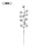 Venta al por mayor transfronteriza 12 piezas bola de purpurina fruta navideña tallo duro fruta roja decoraciones navideñas accesorios para árbol de Navidad suministros navideños