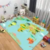 Alfombra grande de dibujos animados con pista para sala de estar, alfombrilla antideslizante resistente al desgaste para mesita de noche de dormitorio, tapete de juegos para sala de padres e hijos de jardín de infantes
