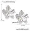 Brincos de flores transfronteiriços europeus e americanos Martelo geométrico irregular Design plissado Titânio banhado a aço 18k Brincos retrô de ouro verdadeiro