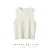 Bai Cai Rong Ropa Nueva Cachemira para Mujer Cuello Redondo Sin Mangas Chaleco de Moda y Tendencia Suave Retro Tejido