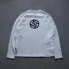 Y2K estilo japonés holgado retro moderno personalizado estampado de anime cuello redondo jersey gofre moda casual camiseta de manga larga