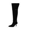 Nuevas Botas Stiletto Retro Negras de Punta para Mujer Botas de Tacón Alto Botas de Pila Botas Largas Botas Altas Botas para Pantalón