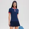 Novo Conjunto Esportivo Caijue Feminino Verão Manga Curta Camisa Polo Corrida Rápida Fitness Saia Conjunto de Tênis