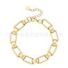 Pulsera ovalada rectangular de moda de estilo europeo y americano de acero de titanio chapado en oro de 18 quilates, pulsera personalizada estilo ins B202223