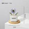 Ornamento de artesanato em vidro Zibo, flor de nascimento de dezembro, planta verde floral de vidro artificial, decoração de mesa, presente criativo