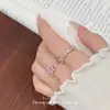 Anillo de Flor Rosa Sweet Bling Nicho Moda de Alta Gama Exquisito Temperamento Versátil Único Estilo de Lujo Ligero Anillo