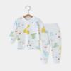 Roupas de Outono para Bebê Calças Algodão Cintura Alta Roupa Íntima para Bebê Conjunto Proteção da Barriga Base Roupas de Casa Quentes para Crianças Pijama