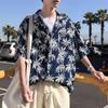 Camisa informal de verano para hombre, estilo japonés, estilo Hong Kong, transpirable, de manga corta, moderna, para playa, de media manga.