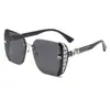 Nuevas Gafas de Moda sin Montura con Monturas Grandes que Hacen que la Cara Parezca Más Pequeña, con Brillo, Gafas de Sol de Lujo Ligero para Mujer, de Alta Gama, Elegantes, Versátiles
