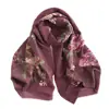 Bufanda Chal Foulard para Mujer Estilo Étnico Europeo y Americano Otoño e Invierno Estampado Floral de Rosas Estampado de Rosas