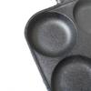Sartén de Hierro Fundido para Empanadillas de Huevo de Cuatro Hoyos Sartén Multifunción para Freír Huevos Sartén de Hierro sin Recubrimiento Mango de Madera Espesado para el Hogar Sartén Antiadherente