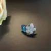Anillo Abierto de Lazo con Piedra Preciosa de Colores Rubí para Mujer, Estilo Minimalista Fresco de Gama Alta de Nicho, Versátil para Transmisiones en Vivo