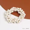 Cuerda para el pelo con cuentas de temperamento de alto sentido, pulsera, dulce, pequeña y fresca, cadena completa de perlas, goma elástica, cuerda para la cabeza, venta al por mayor