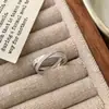 Prata de Lei S925 Marca de Mercúrio Anel Duplo Pequeno Anel de Pérola de Ouro Escovado Estrela Anel Retro de Luxo Acessível para Mulheres Estilo Quente Xiaohongshu