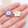 Accesorios para Joyería DIY Transfronterizos Margarita Morada Aleación Esmalte Colgante Collar Pulsera Pendientes Llavero Dijes