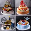 Vela Decorativa para Bolo de Aniversário Papel de Confeitaria Plug-in Vermelho Dourado Prateado da Internet Plug-in de Aniversário em Inglês Plug-in Decorativo para Festa Cartão