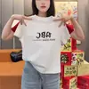 Camiseta Cinza Elegante de Algodão Puro de Manga Curta de Alta Qualidade para Mulheres, Estilo Quente 2026 Moda Europeia Tendência de Verão Top