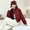 Chaqueta Corta Nueva de Otoño 2026 con Cuello Alto y Cordón para Mujer, Estilo Coreano de Corte Holgado para Figuras Pequeñas, Chaqueta de Moda Lisa con Cremallera