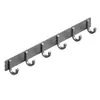 Ganchos de pared sin taladro Amazon, Ganchos para abrigos de aluminio espacial negro, Ganchos para toallas, Ganchos de riel para baño y cocina